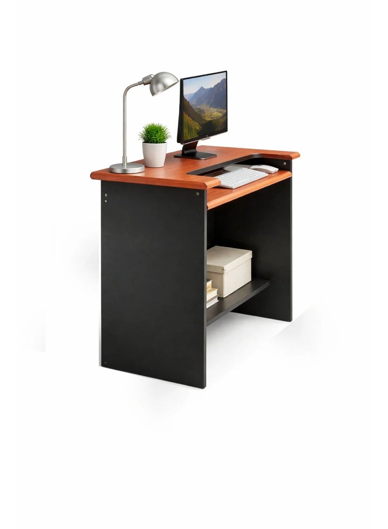 Xpert Compact Computer Desk with Keyboard Tray & Storage Shelf – 80×80cm Home & Office Workstation - Image 1